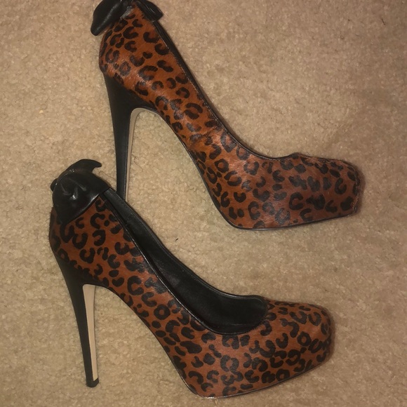 Black/Brown Animal Print Platforms - Picture 6 of 7